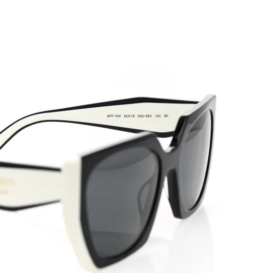 PRADA Acetate Black White Cat Eye Sunglasses