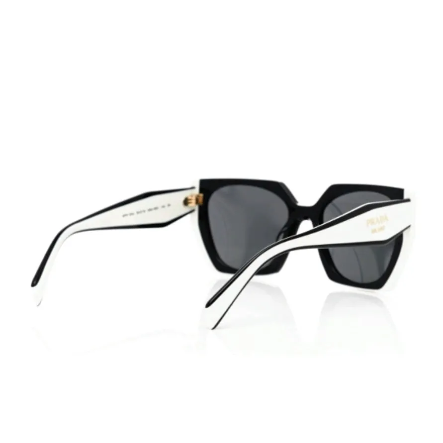 PRADA Acetate Black White Cat Eye Sunglasses