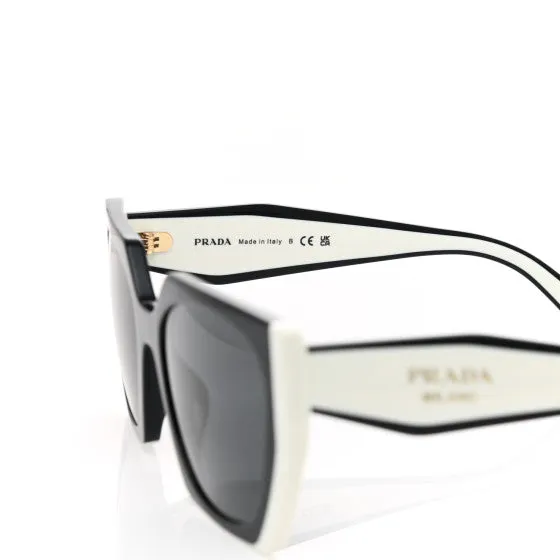 PRADA Acetate Black White Cat Eye Sunglasses
