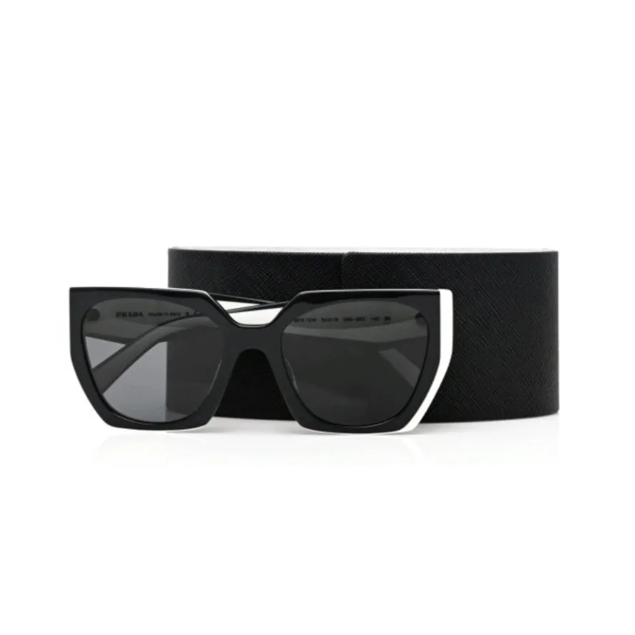PRADA Acetate Black White Cat Eye Sunglasses