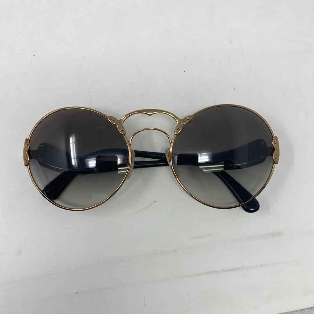 Prada PR55TS Sunglasses Pale Gold Silver w/Green Grey Lens ZVN4J1 SPR55T PR 55TS SPR 55T