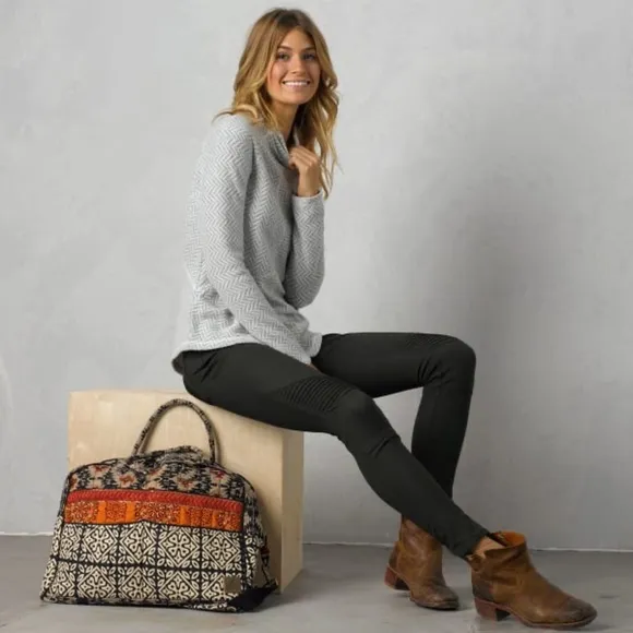 PrAna Mattea Sweater in Light Gray Wool Blend XS
