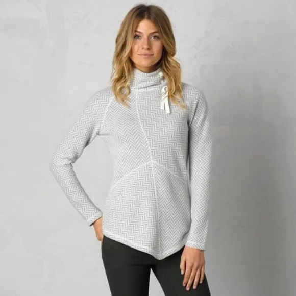 PrAna Mattea Sweater in Light Gray Wool Blend XS