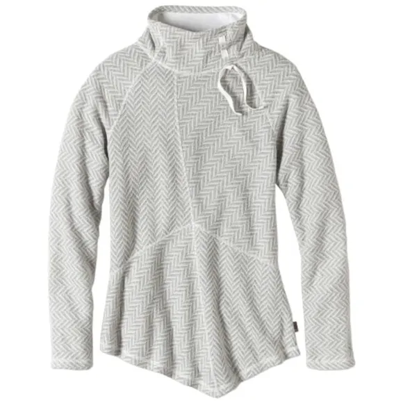 PrAna Mattea Sweater in Light Gray Wool Blend XS