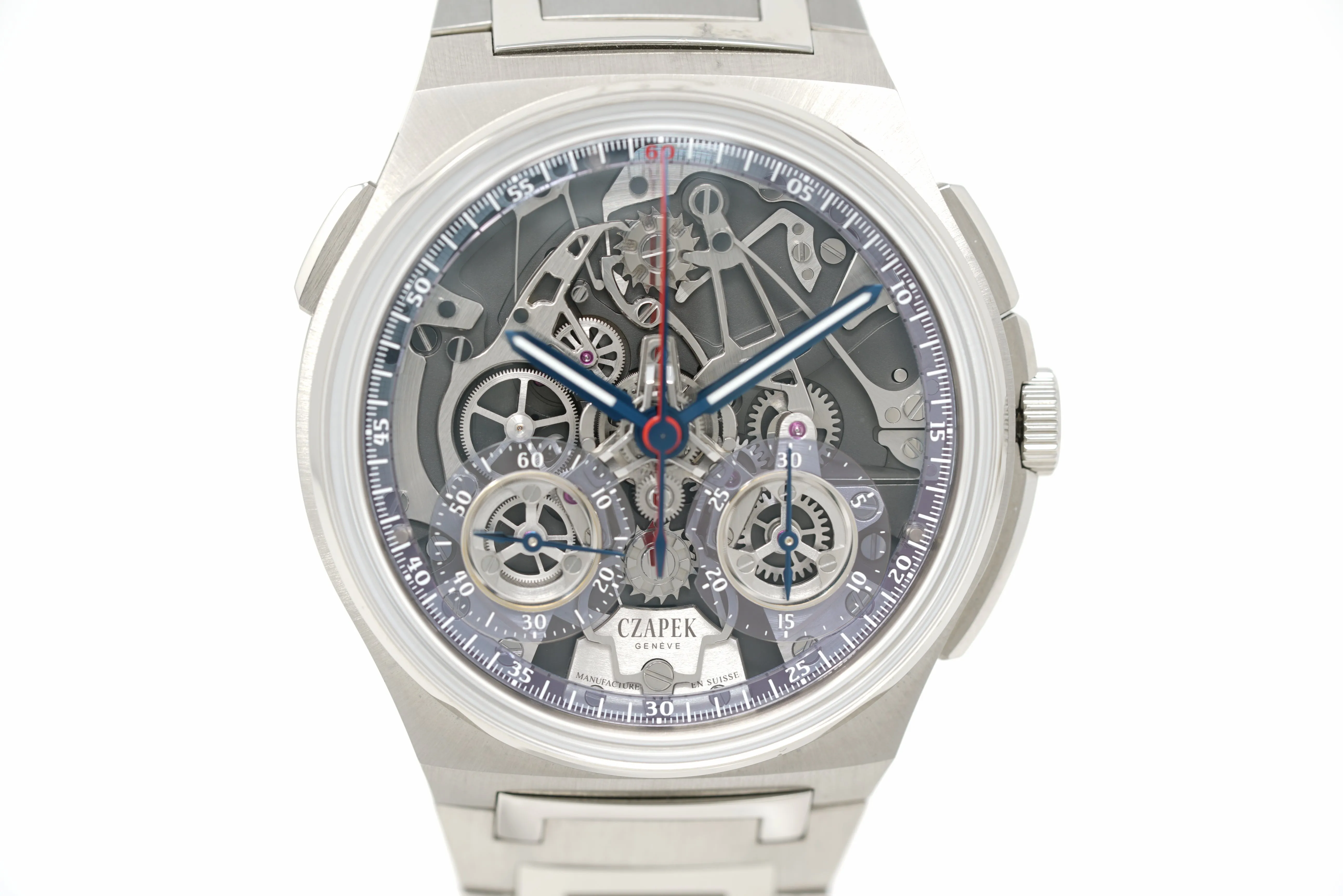 Pre-Owned Czapek Antarctique Rattrapante Ice Blue