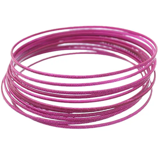 Purple 11-Piece Thin Stacked Bracelets
