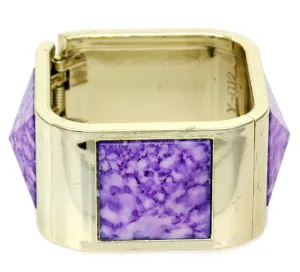 Purple Spotted Pyramid Hinged Bracelet