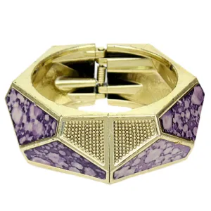 Purple Spotted Triangular Hinged Bracelet