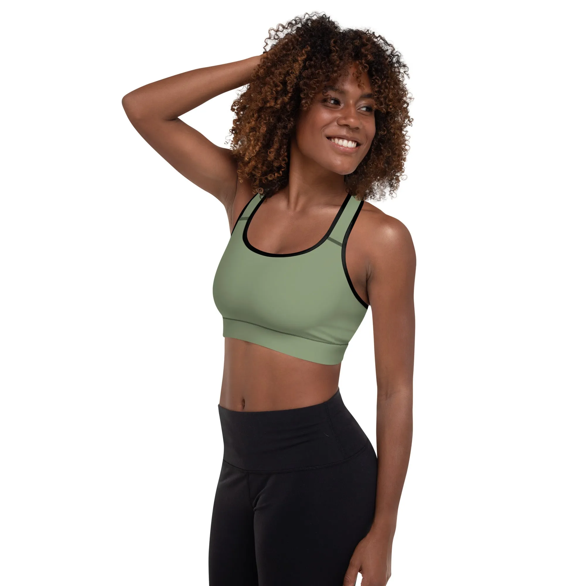"No B.S." Padded Sports Bra (Camo Green)