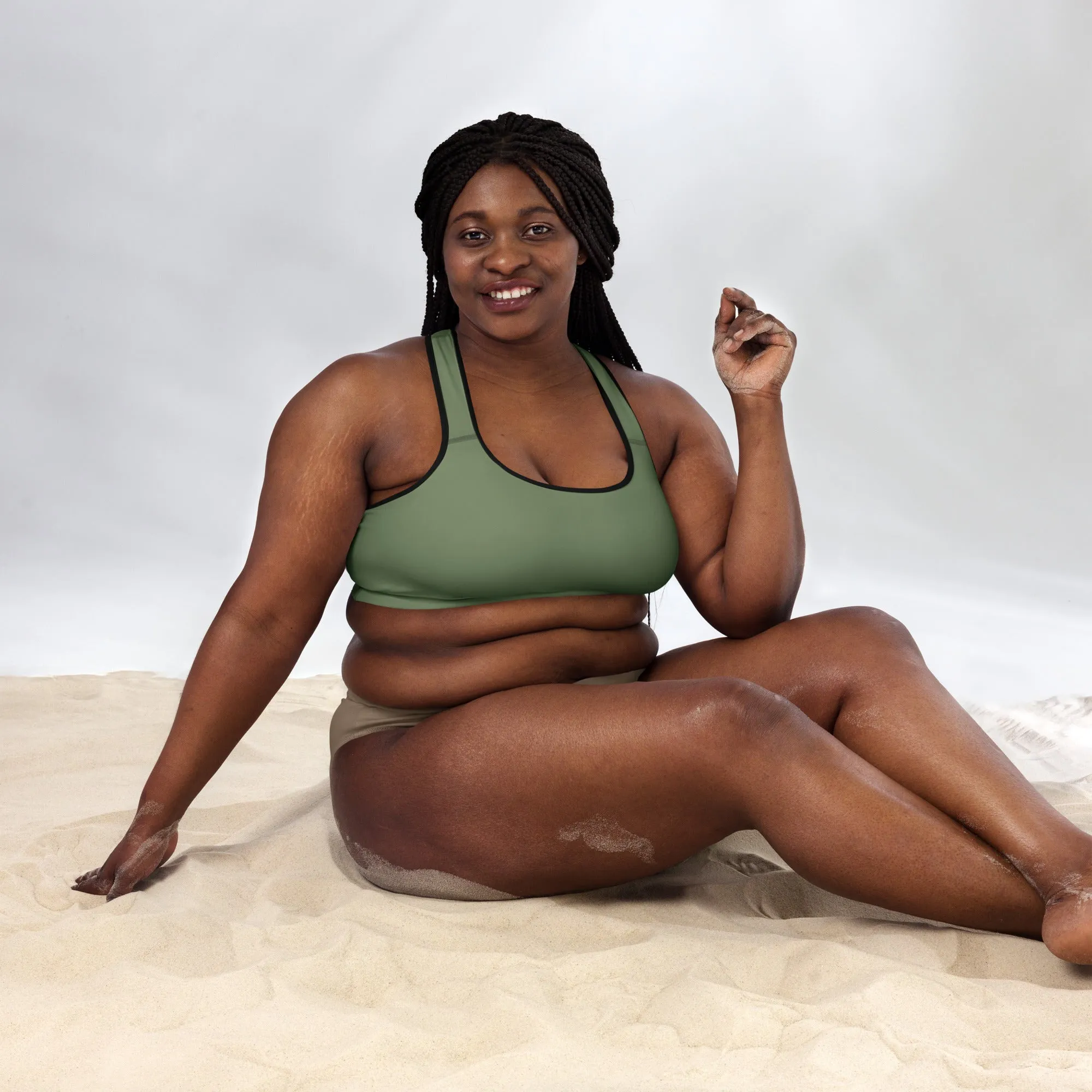 "No B.S." Padded Sports Bra (Camo Green)