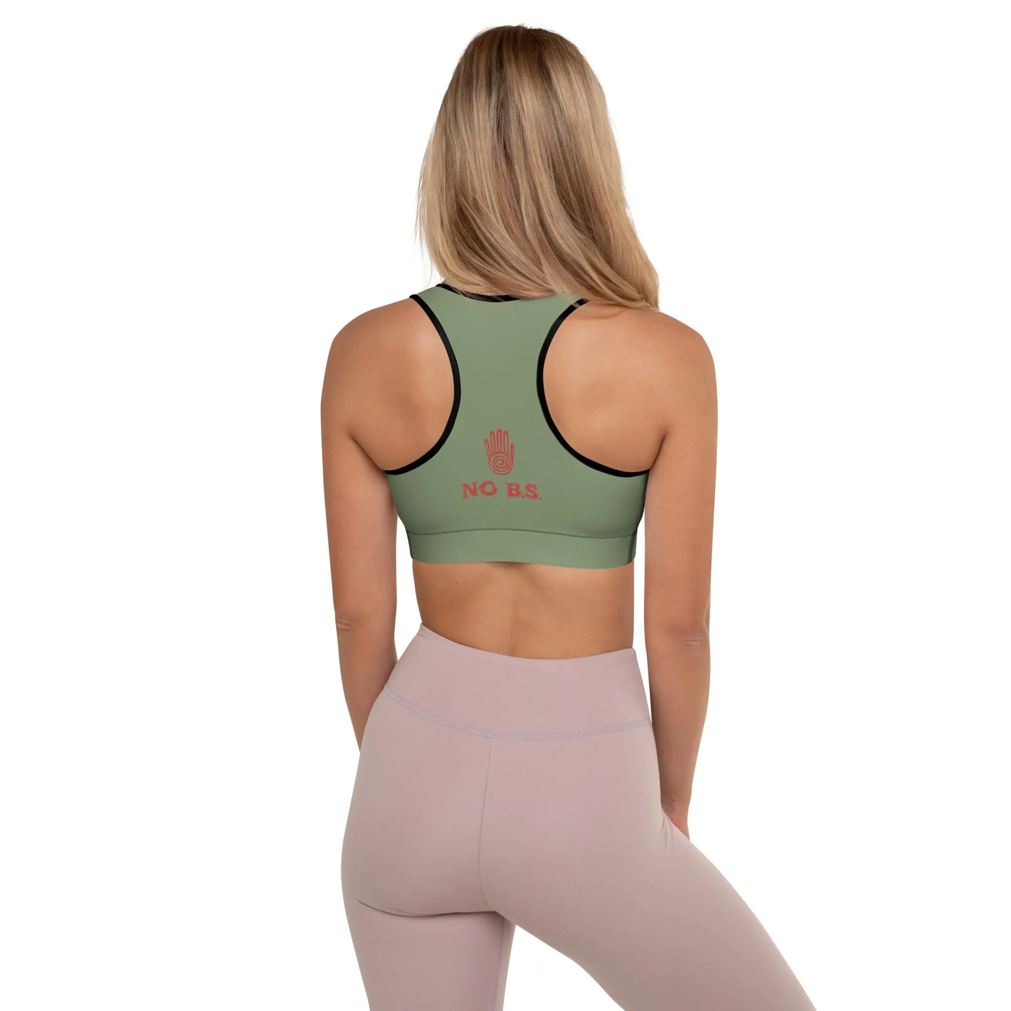 "No B.S." Padded Sports Bra (Camo Green)