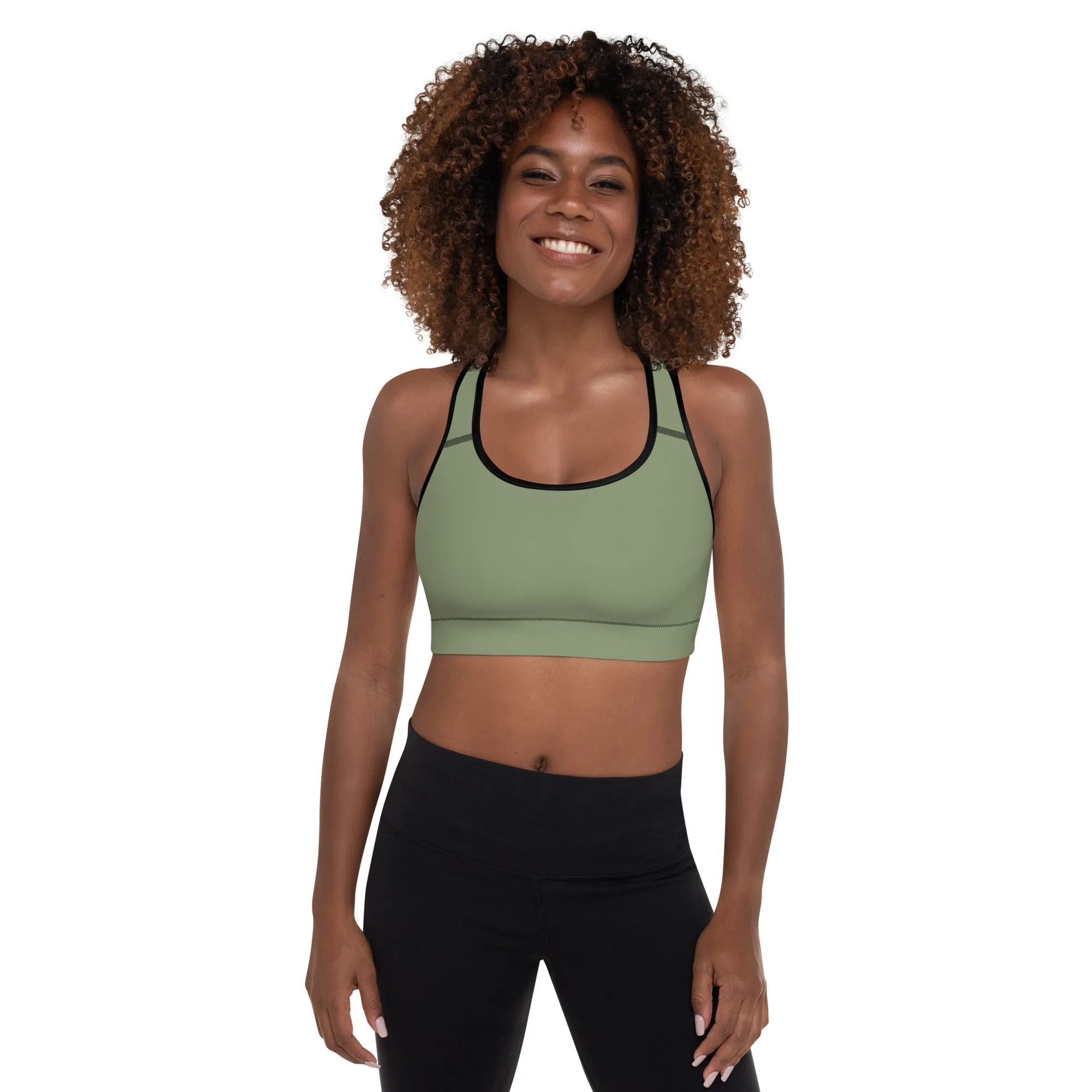 "No B.S." Padded Sports Bra (Camo Green)
