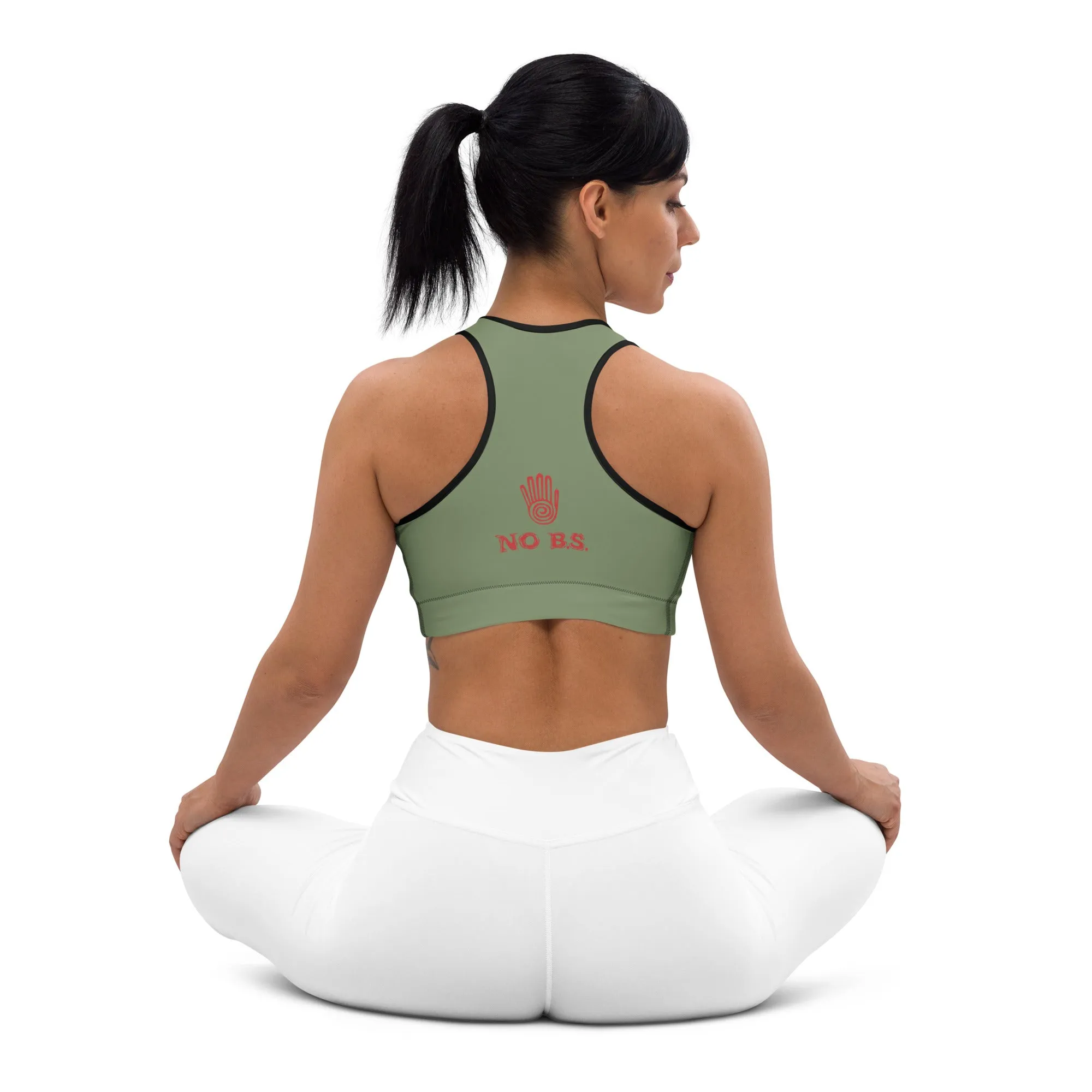 "No B.S." Padded Sports Bra (Camo Green)