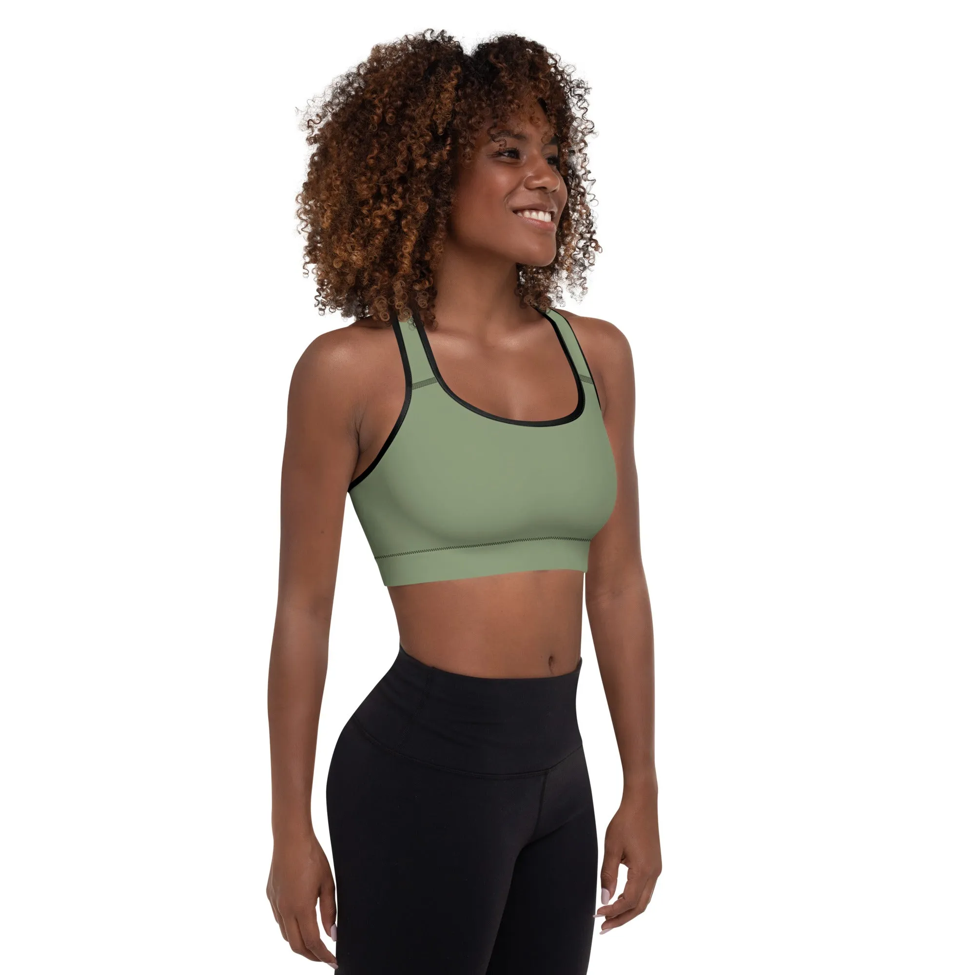 "No B.S." Padded Sports Bra (Camo Green)