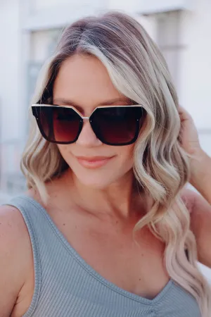 Radiant Square Sunglasses - Gold/Brown