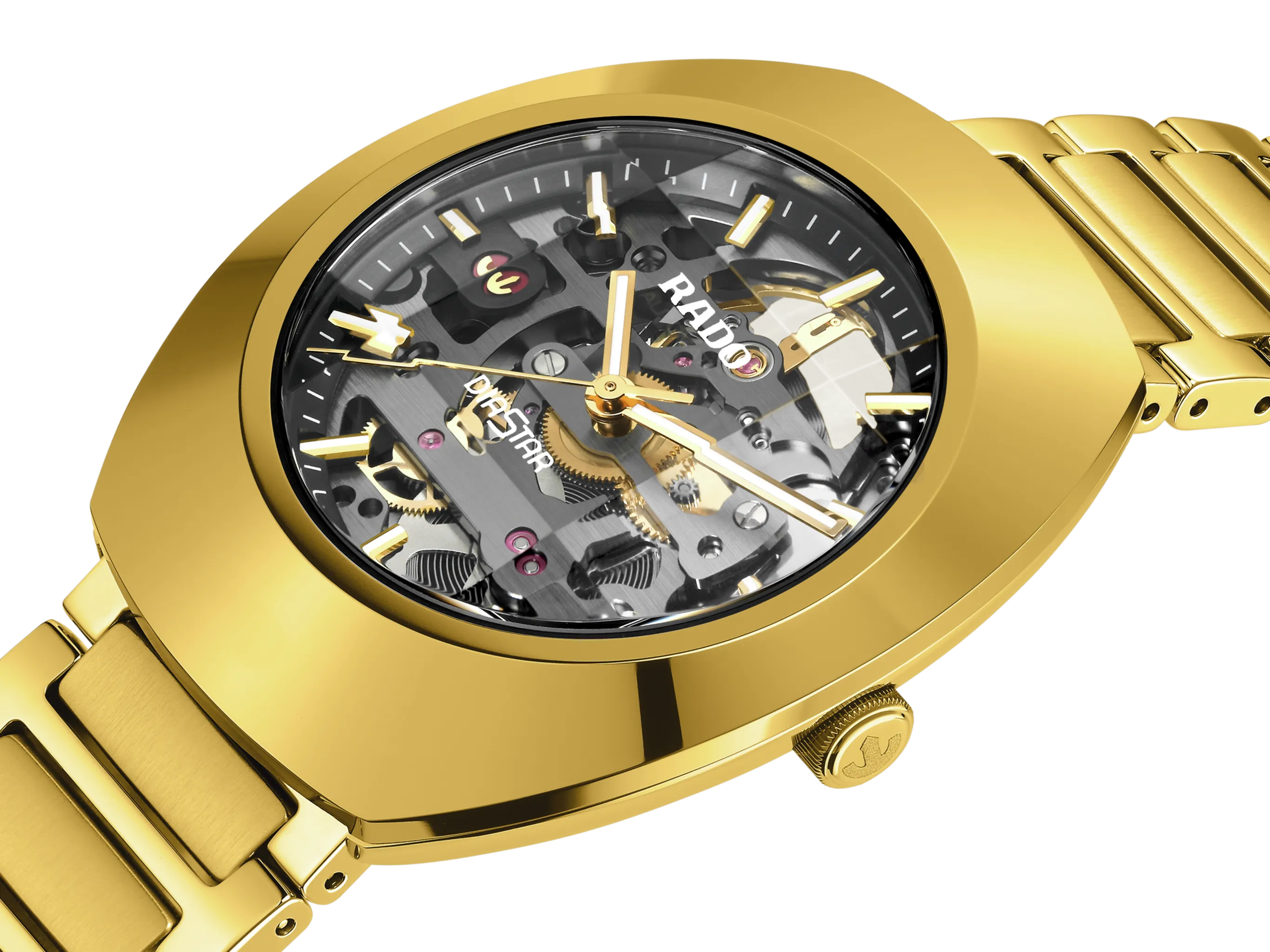 Rado DiaStar Original Skeleton Black, Yellow Dial Unisex 38mm