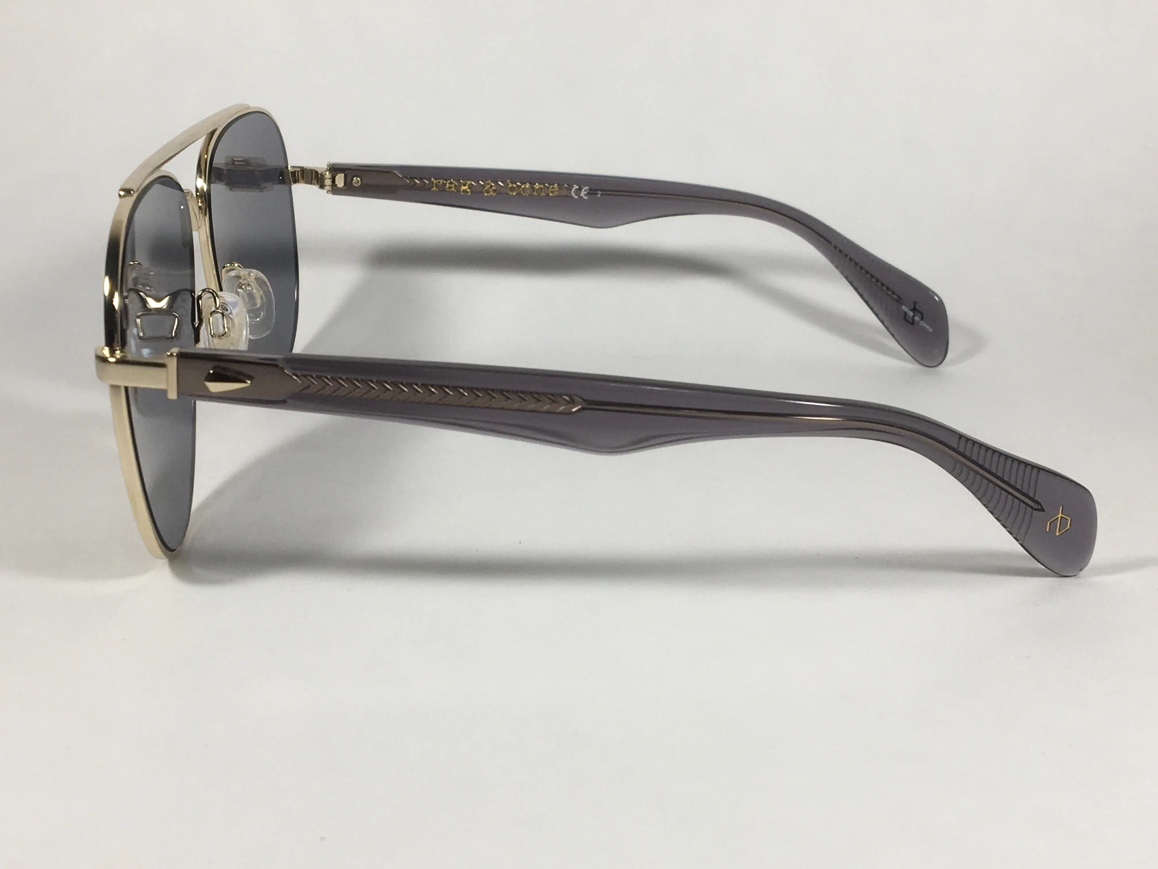 RAG & BONE Aviator Sunglasses Gold Semi Flash Mirror Lens RNB5003/S J5GCT