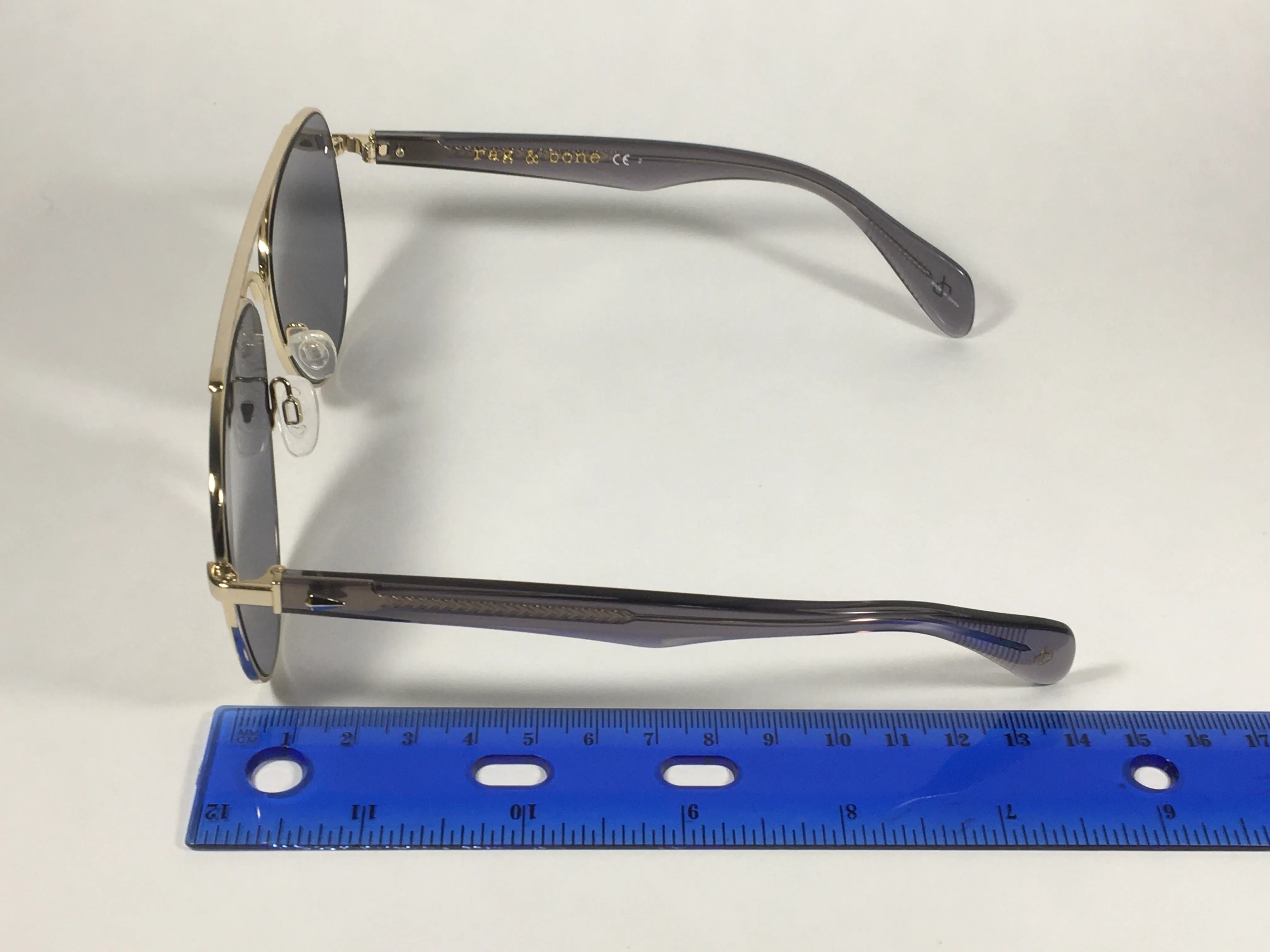 RAG & BONE Aviator Sunglasses Gold Semi Flash Mirror Lens RNB5003/S J5GCT