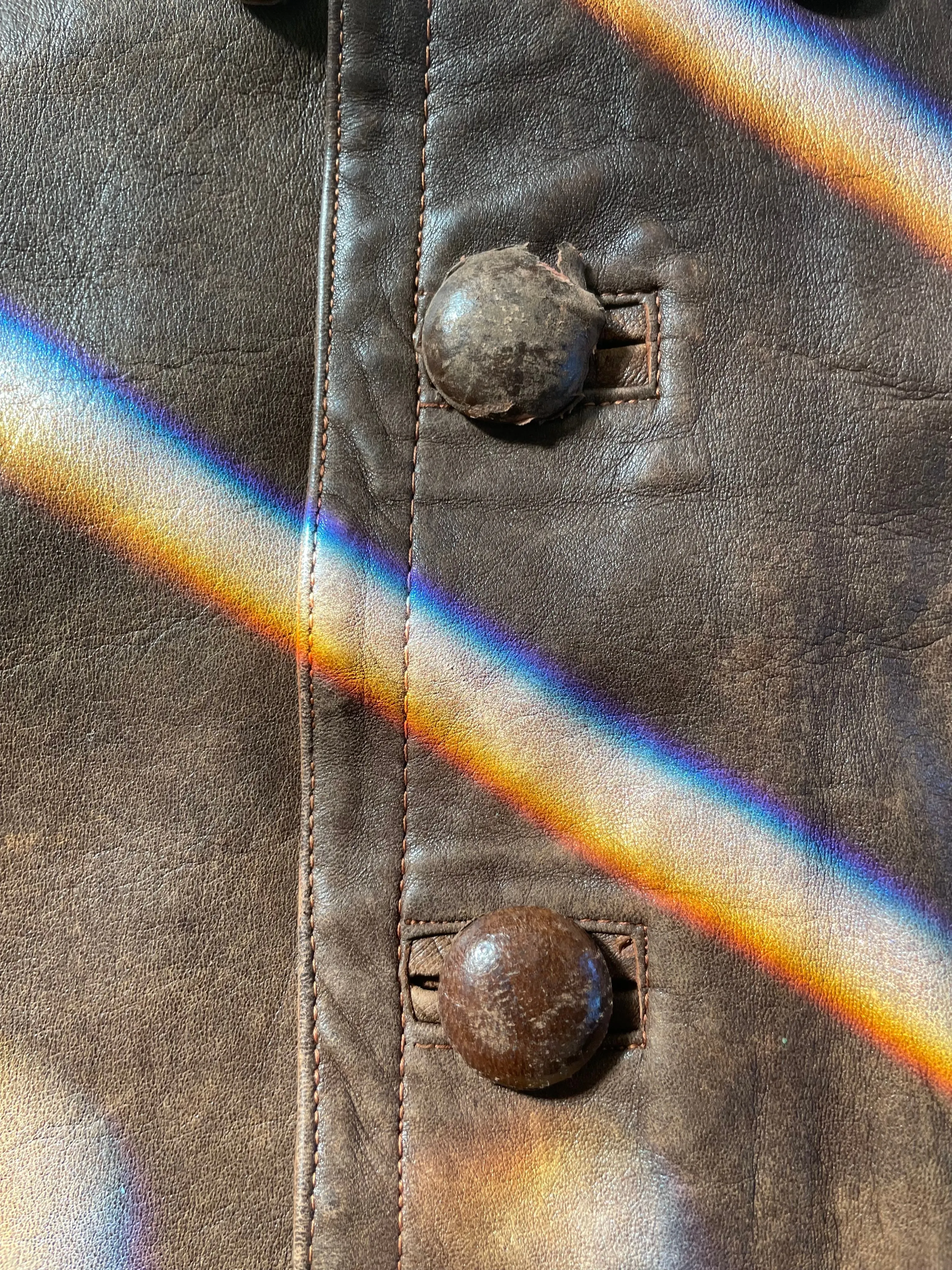 Rare 1940s Spanish Leather Side-Cinch Motorcyclist Jacket