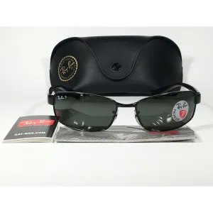 Ray-Ban Polarized Active Sunglasses RB3364 002/58 Rectangle Black Gloss Green Lens