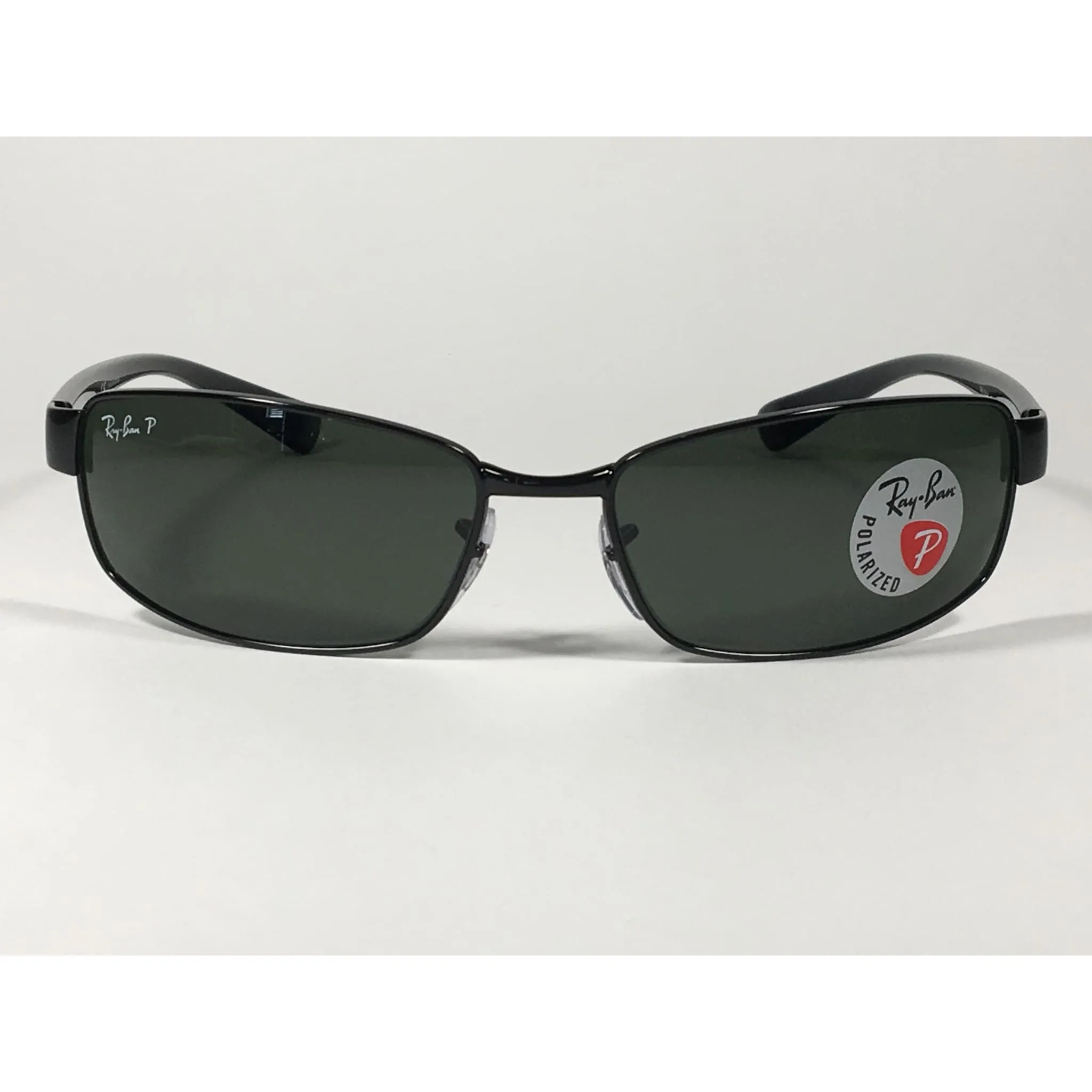 Ray-Ban Polarized Active Sunglasses RB3364 002/58 Rectangle Black Gloss Green Lens