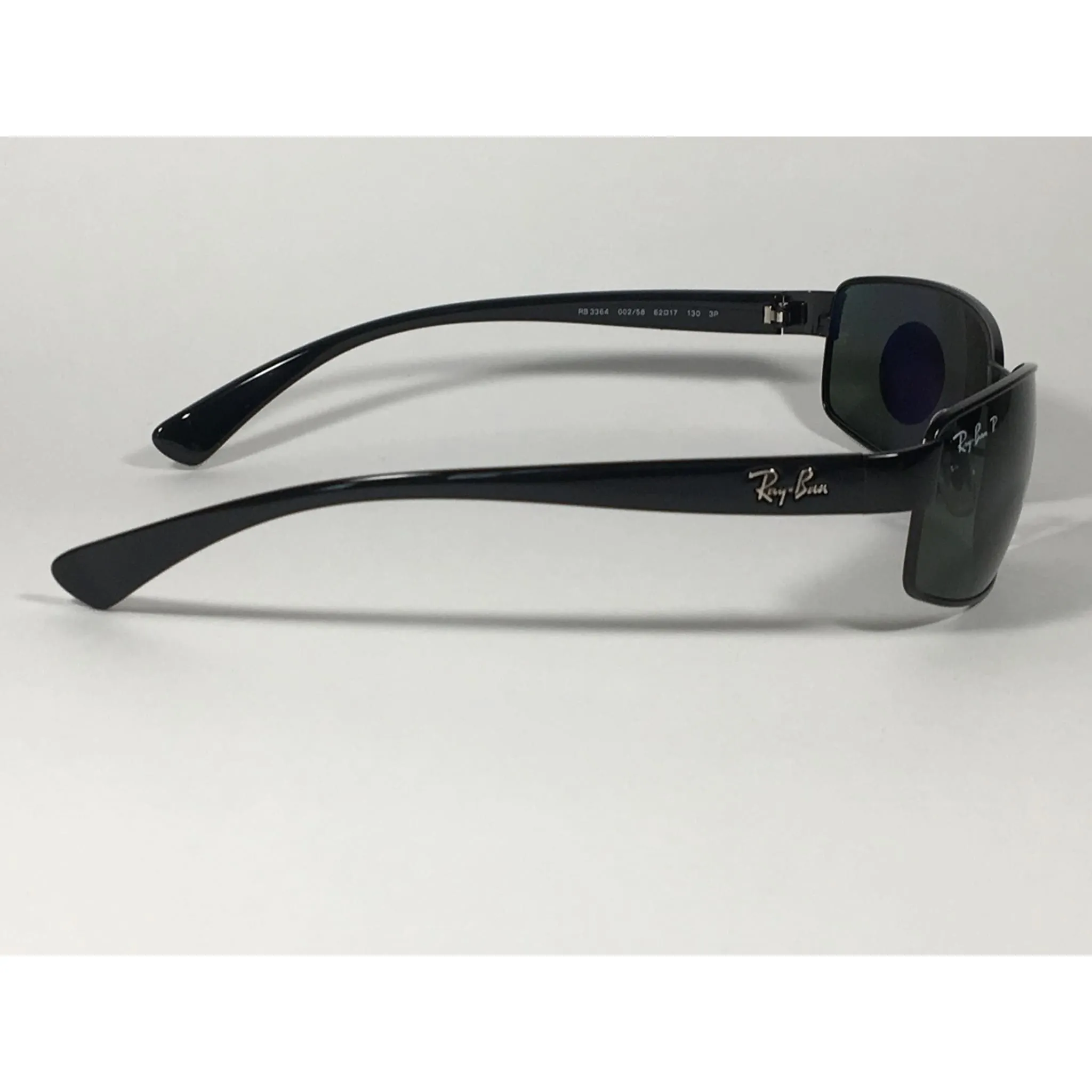 Ray-Ban Polarized Active Sunglasses RB3364 002/58 Rectangle Black Gloss Green Lens