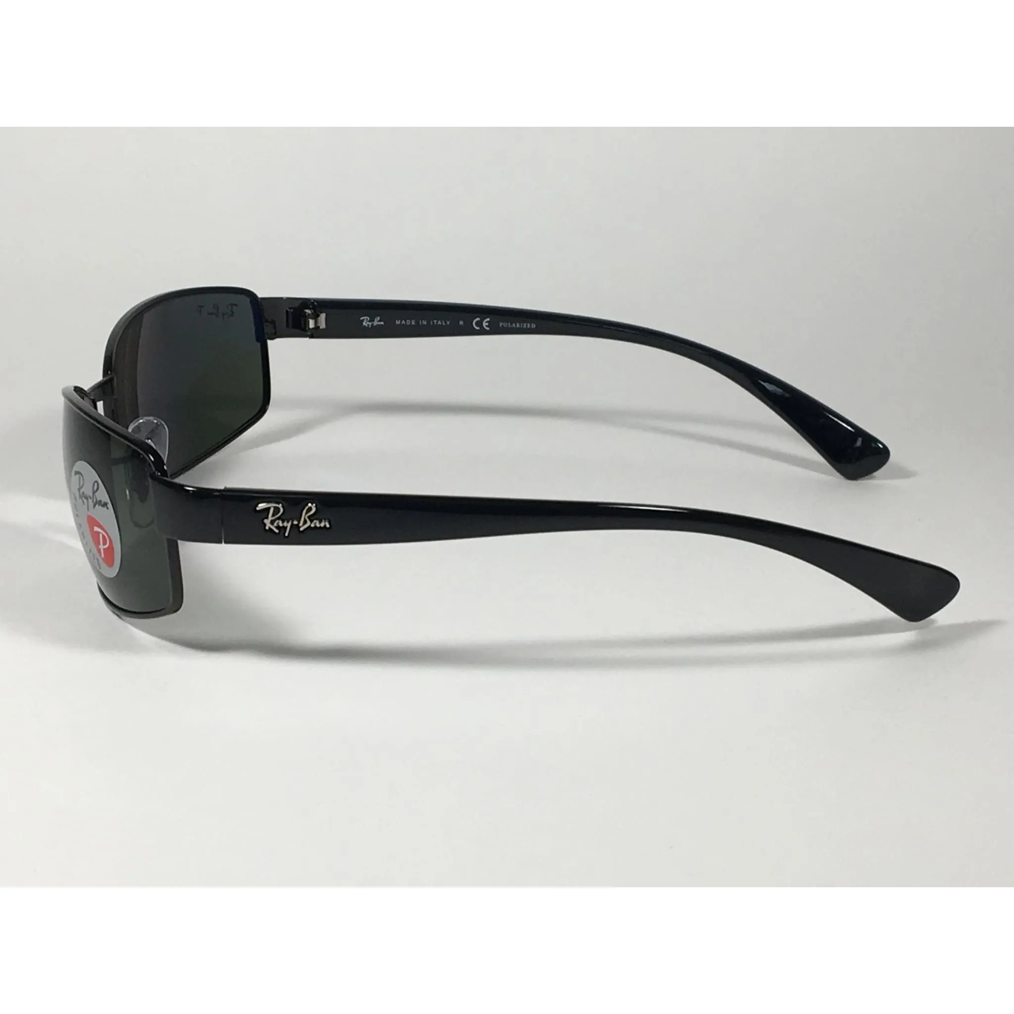 Ray-Ban Polarized Active Sunglasses RB3364 002/58 Rectangle Black Gloss Green Lens