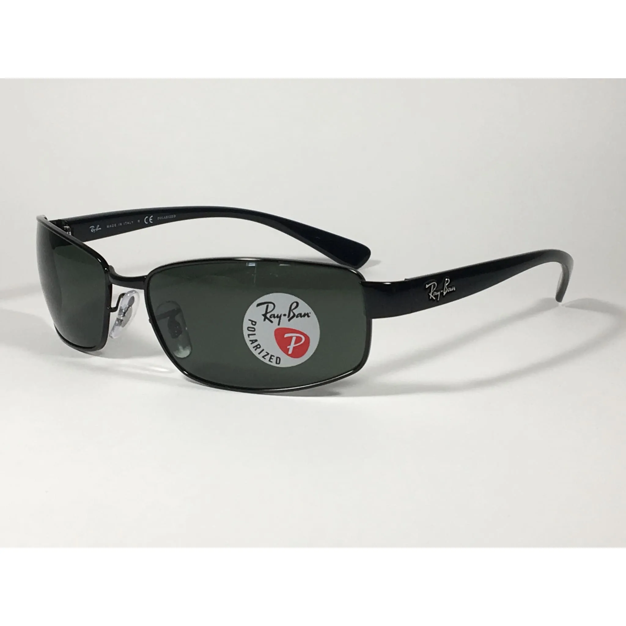 Ray-Ban Polarized Active Sunglasses RB3364 002/58 Rectangle Black Gloss Green Lens