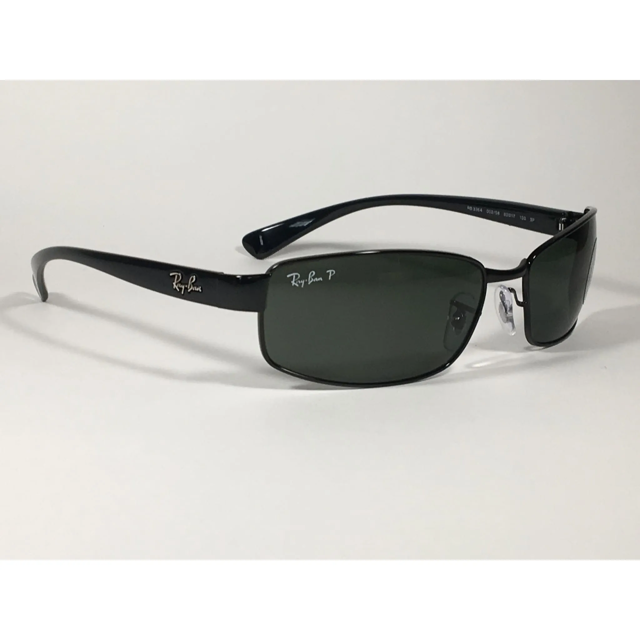 Ray-Ban Polarized Active Sunglasses RB3364 002/58 Rectangle Black Gloss Green Lens