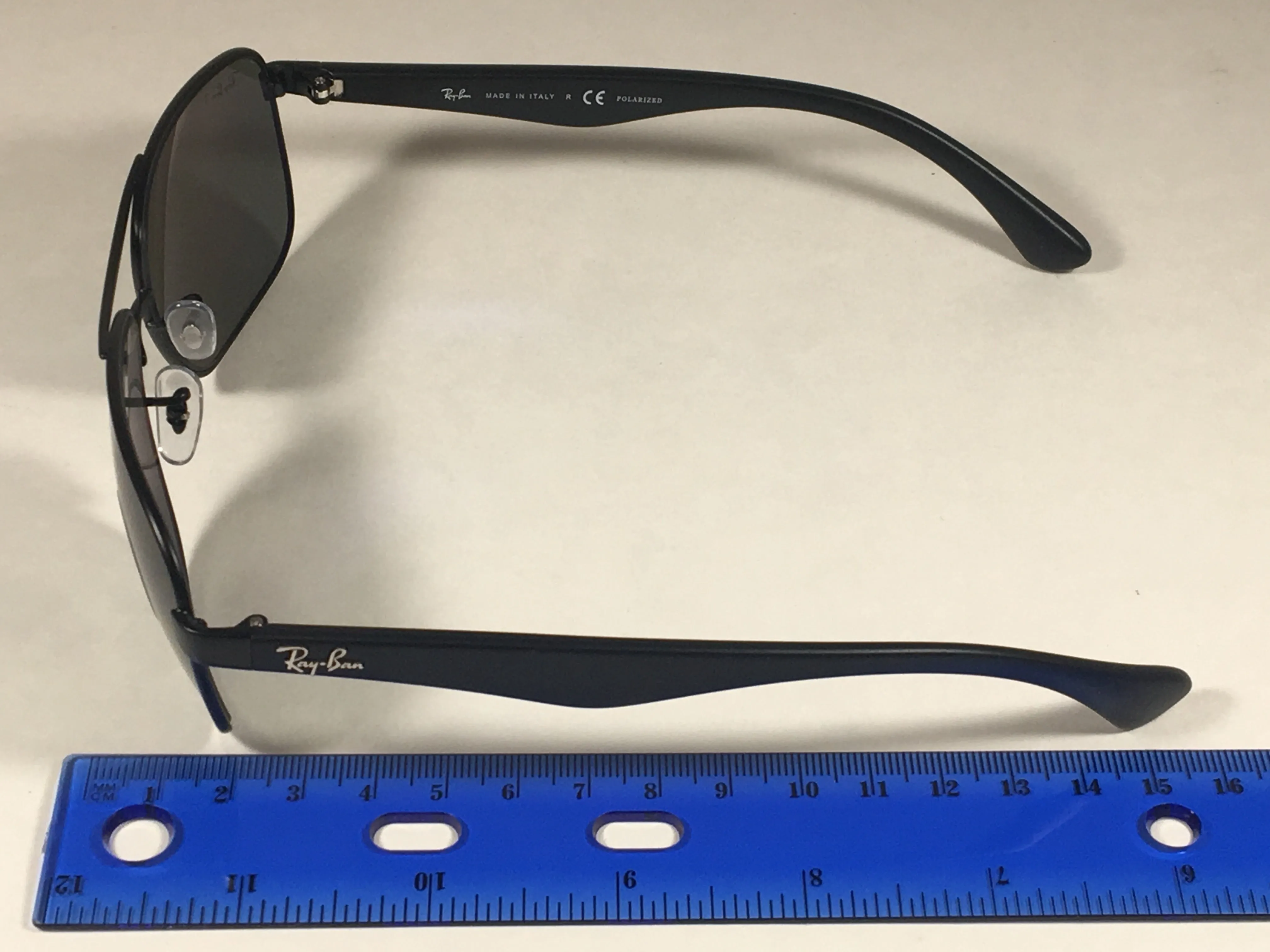 Ray-Ban Polarized Navigator Sunglasses RB3516 006/9A Matte Black Frame Green Classic Lens  Rectangle Shape
