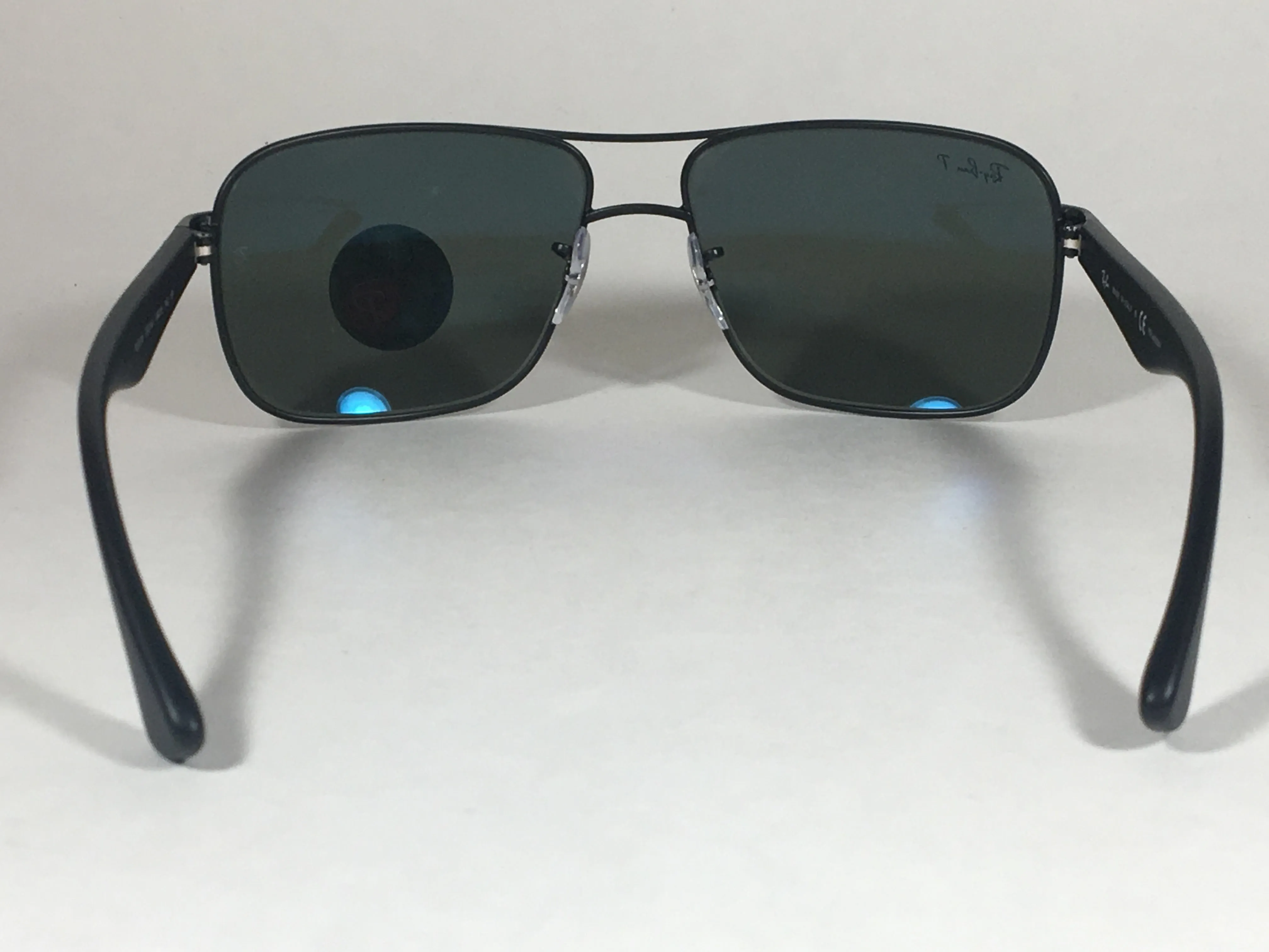 Ray-Ban Polarized Navigator Sunglasses RB3516 006/9A Matte Black Frame Green Classic Lens  Rectangle Shape