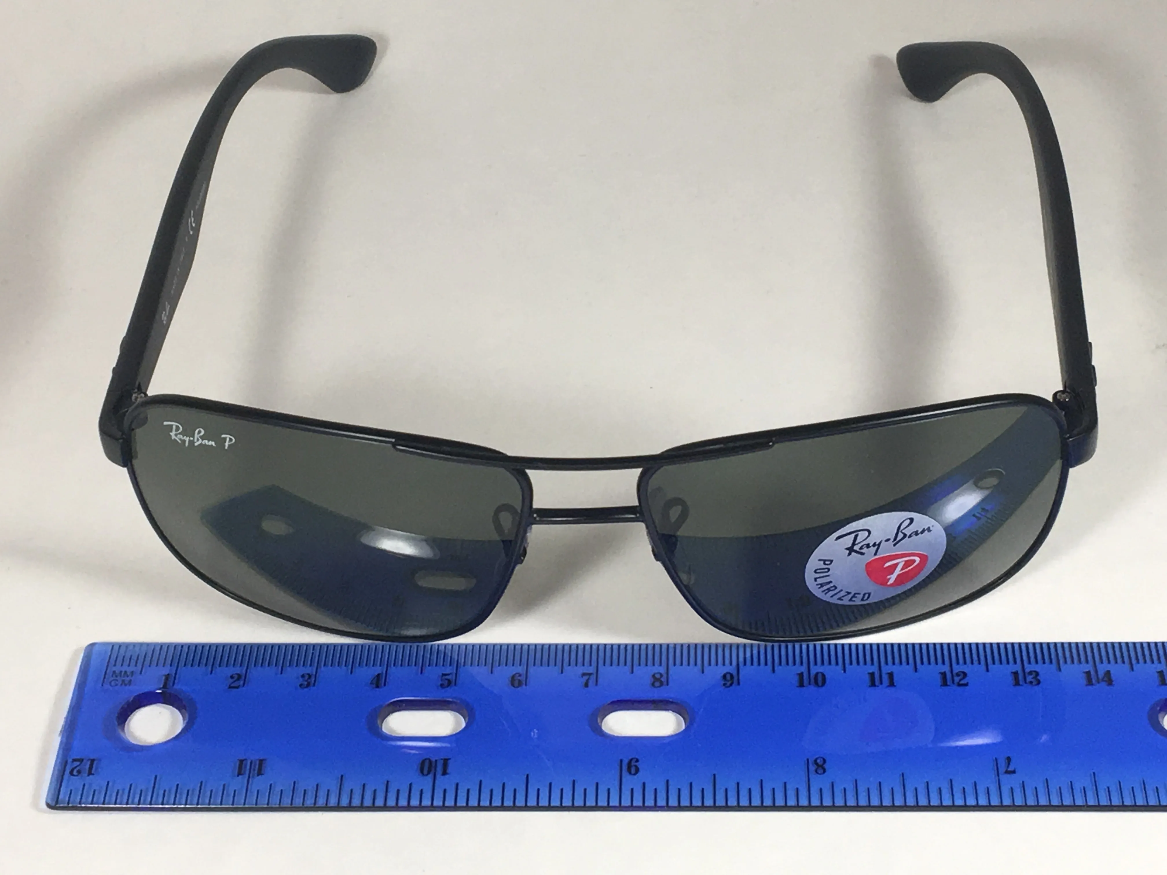 Ray-Ban Polarized Navigator Sunglasses RB3516 006/9A Matte Black Frame Green Classic Lens  Rectangle Shape
