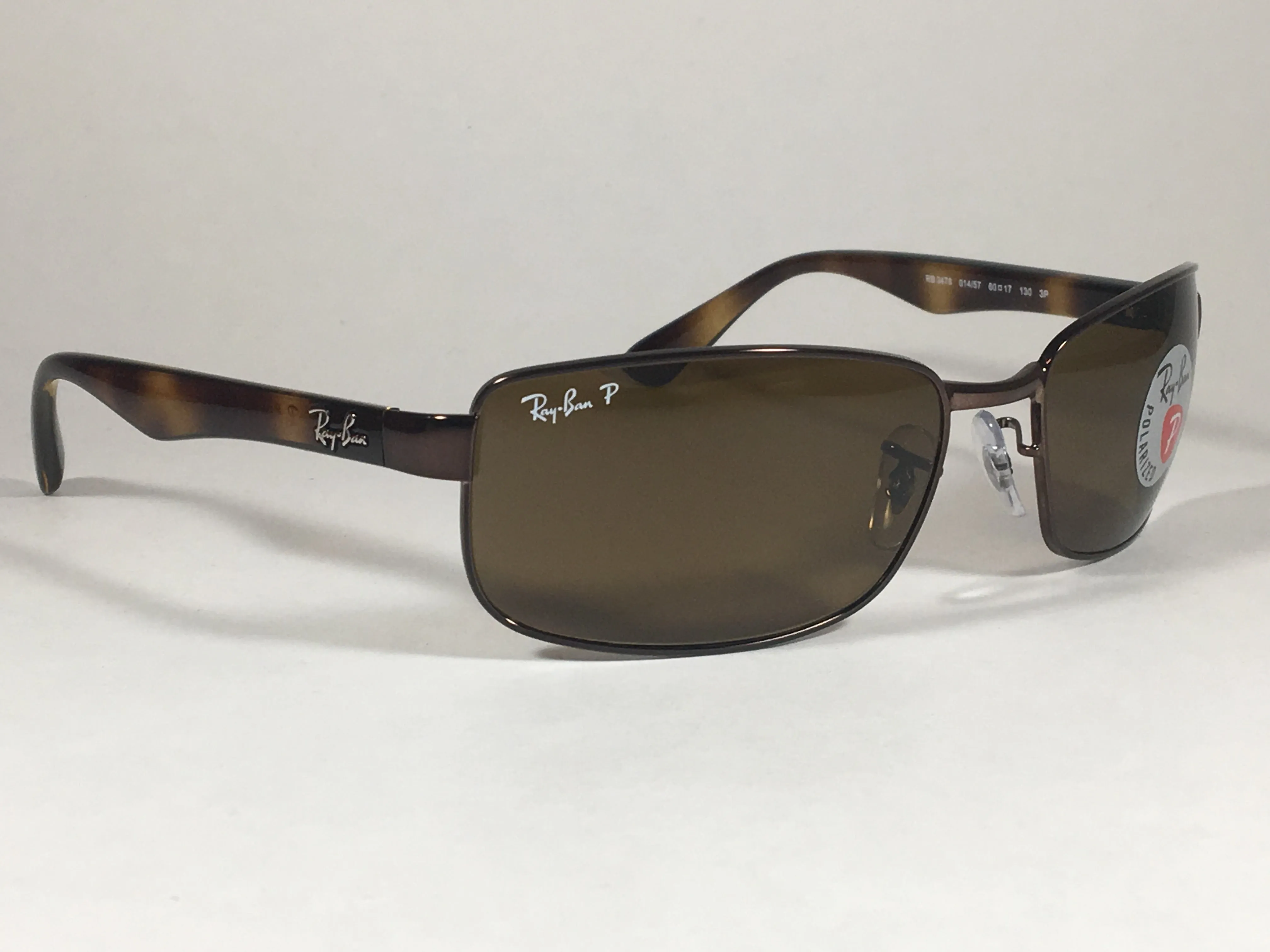 Ray-Ban Polarized Rectangle Sunglasses Brown B-15 Lens RB3478 014 57