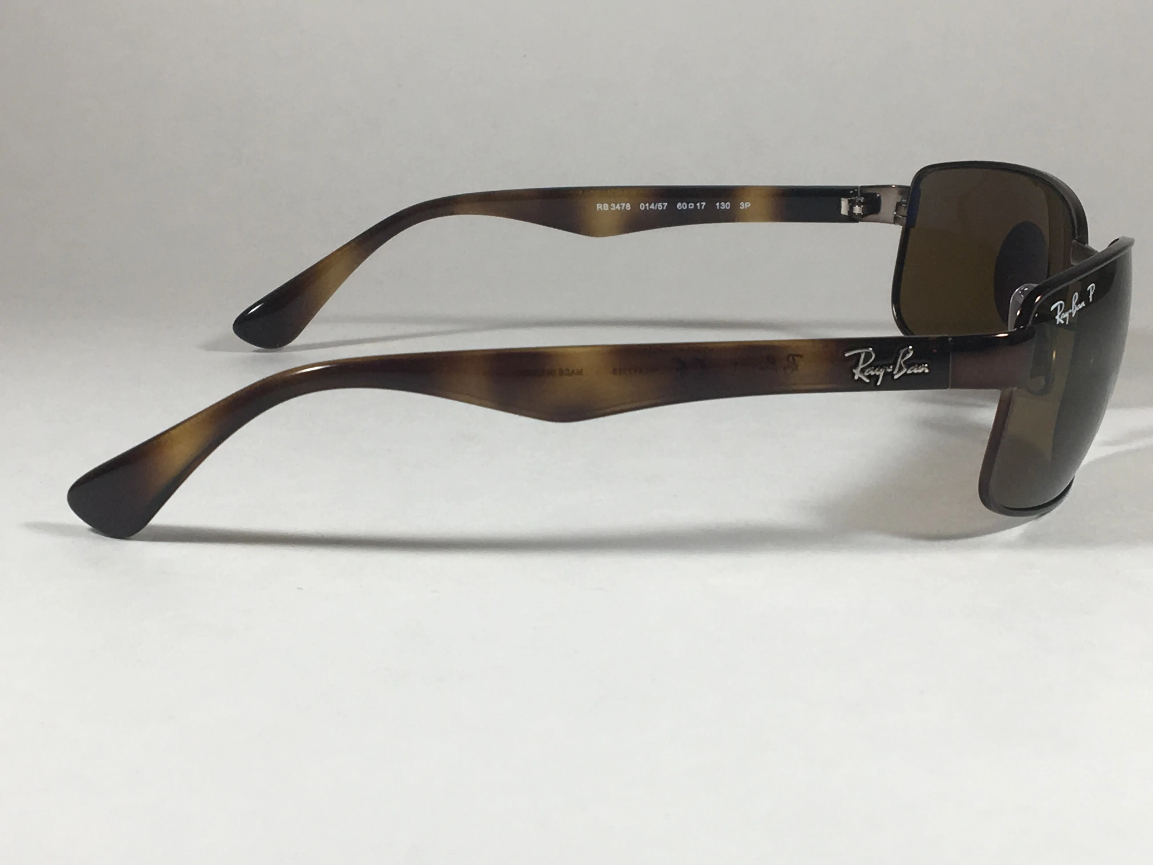 Ray-Ban Polarized Rectangle Sunglasses Brown B-15 Lens RB3478 014 57