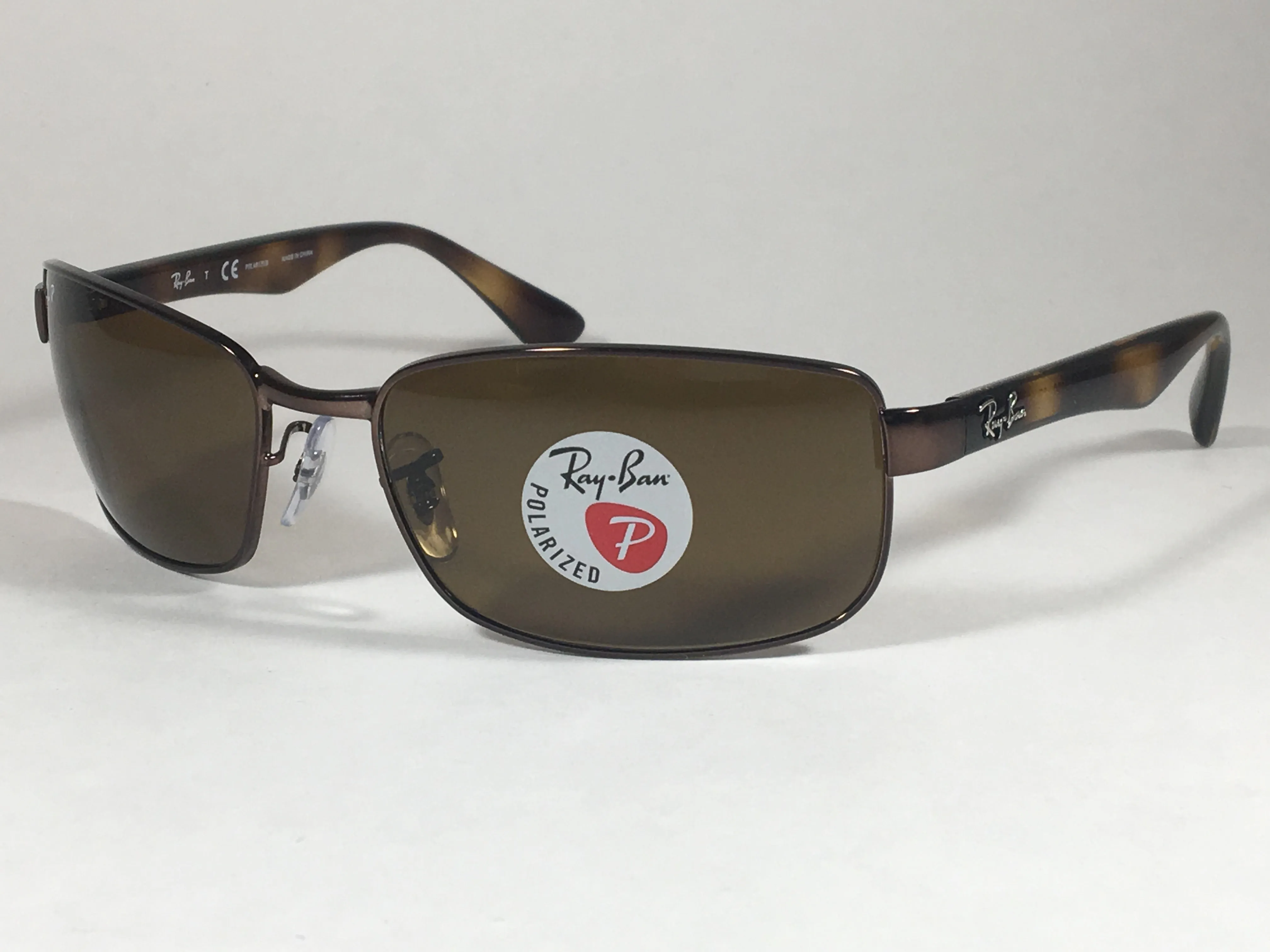 Ray-Ban Polarized Rectangle Sunglasses Brown B-15 Lens RB3478 014 57