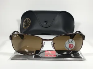 Ray-Ban Polarized Rectangle Sunglasses Brown B-15 Lens RB3478 014 57