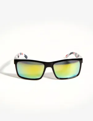 RECTANGLE BARBER PATTERNED SUNGLASSES