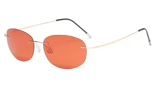Red Lightweight Oval Sunglasses for Men - Stylish  Classy Eyewear