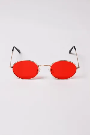 Red Oval Sunglasses