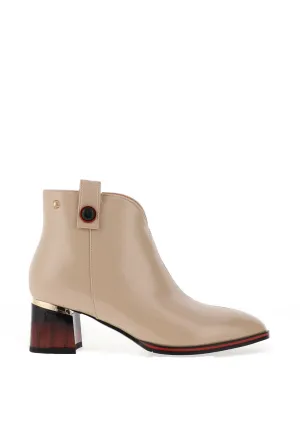 Redz Pointed Toe Ankle Boots, Beige