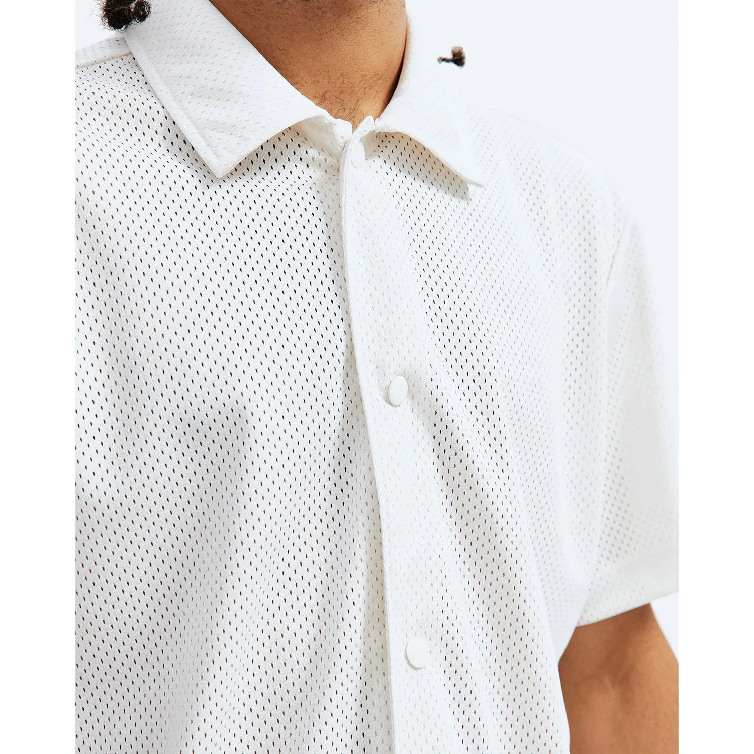 Reigning Champ Men Athletic Mesh Shootaround Shirt Ivory RC-8001-IVO