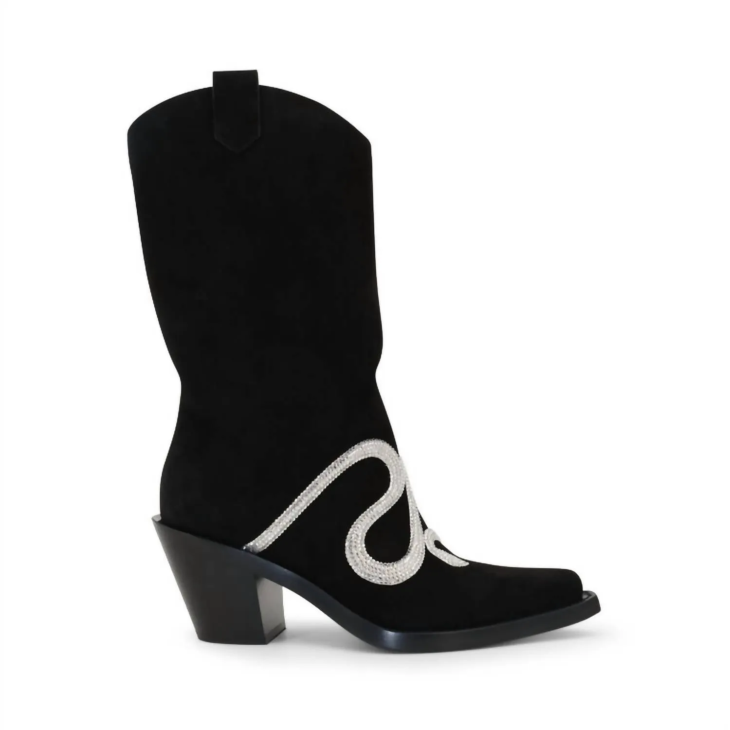 Rene Caovilla - Women's Suede Snake Strass 65mm Western Boot