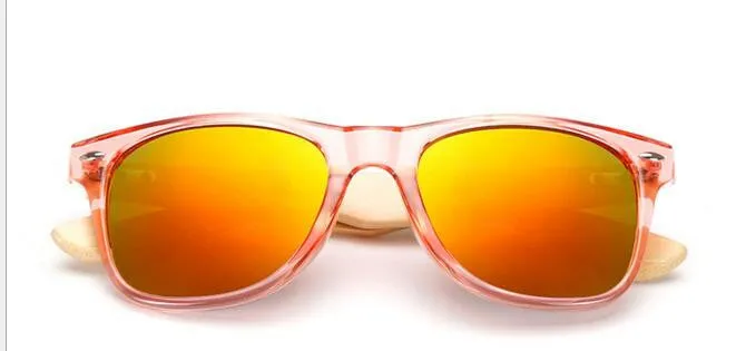 Retro Bamboo Wood Sunglasses Men Women Brand Sport Goggles Gold Mirror Sun Glasses Shades lunette oculo