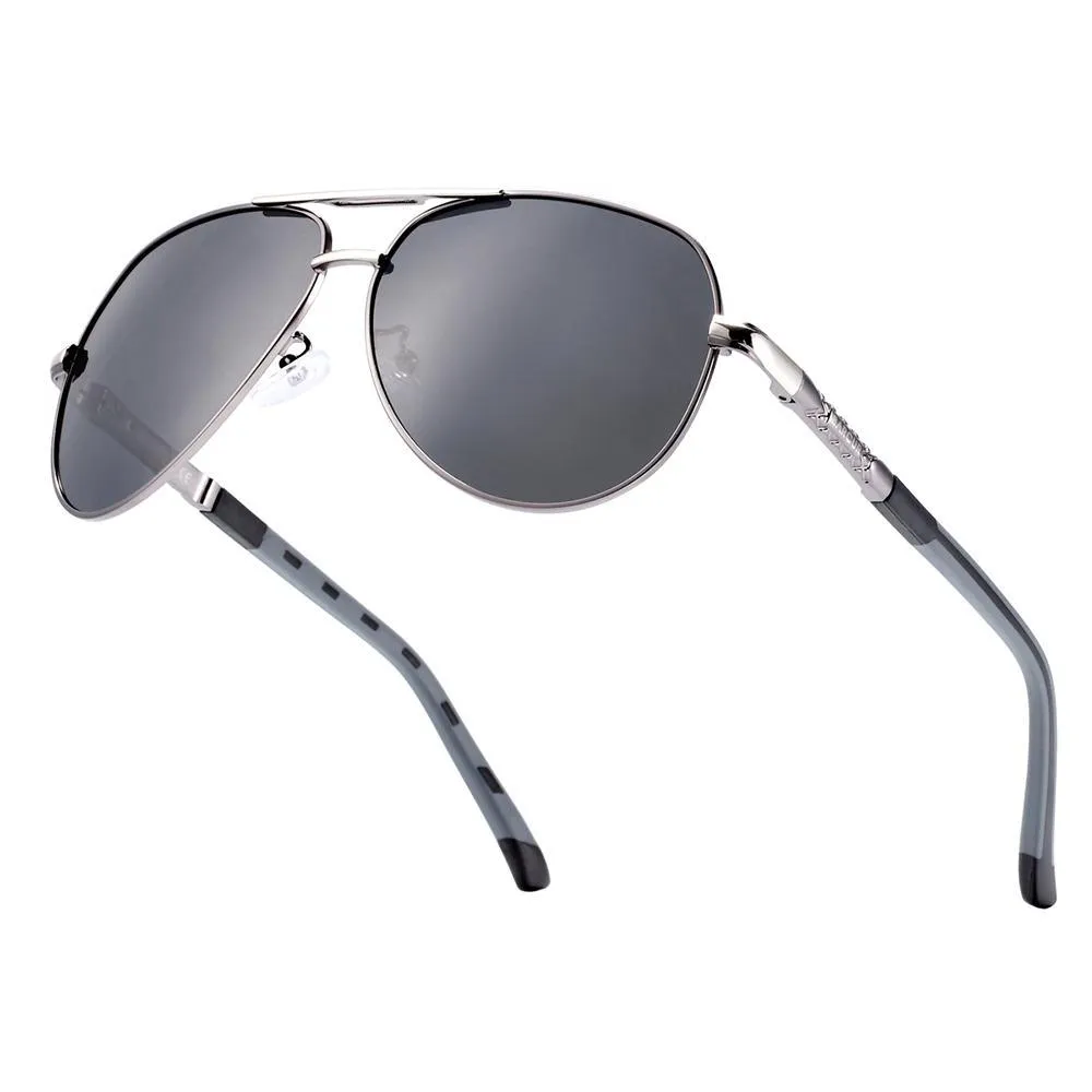 Retro Vintage Elegant Luxury Business High Quality Men  Polarized Aviation Pilot Retro Classic Sunglasses With UV400 Protection