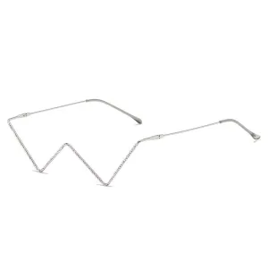 Rhinestone W Shape Sunglasses