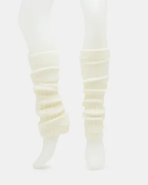 RIBBED LEG WARMERS WHITE