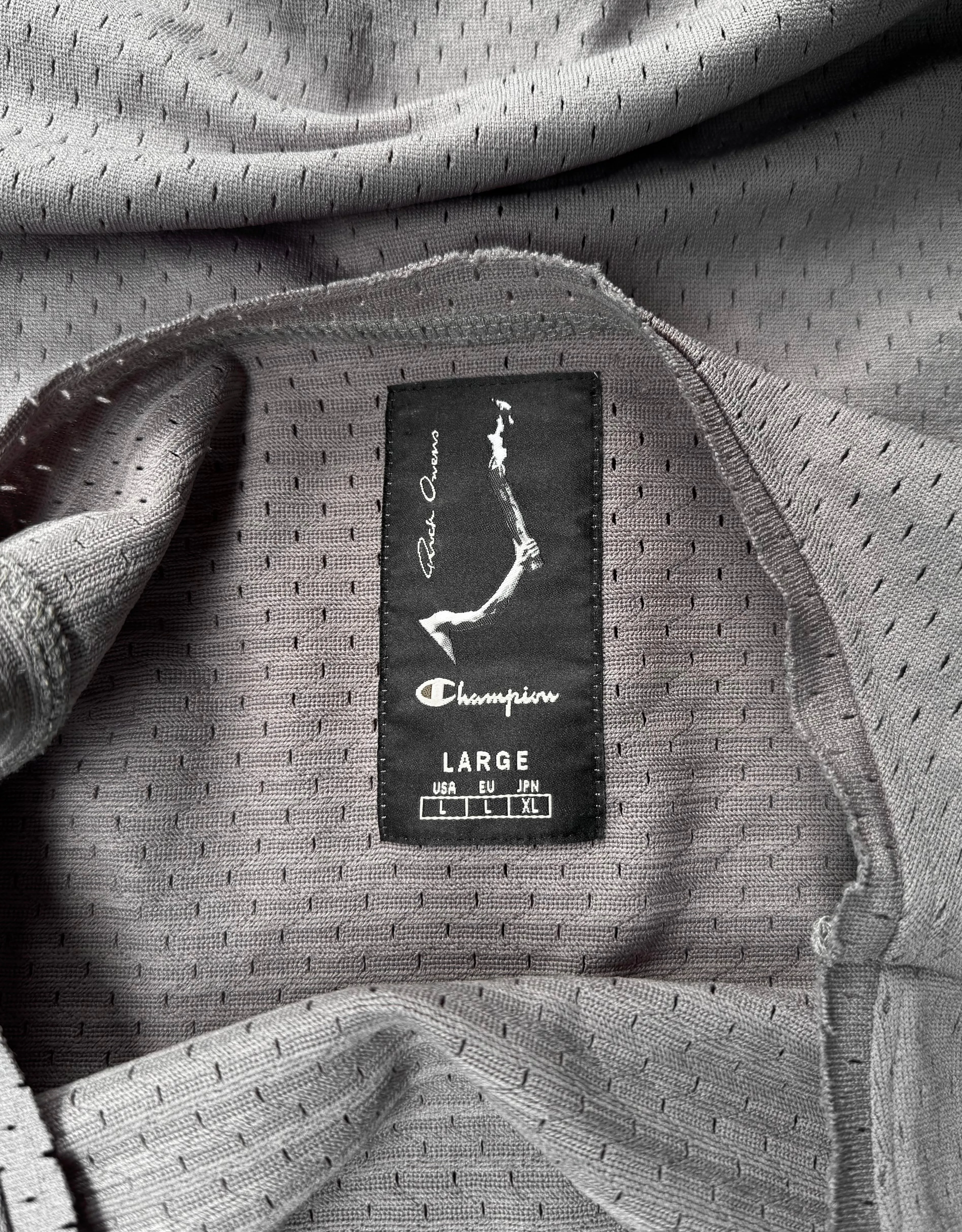 Rick Owens x CHAMPION SS21 “PHLEGETHON” Grey Bodysuit Snap Mesh Tank-top