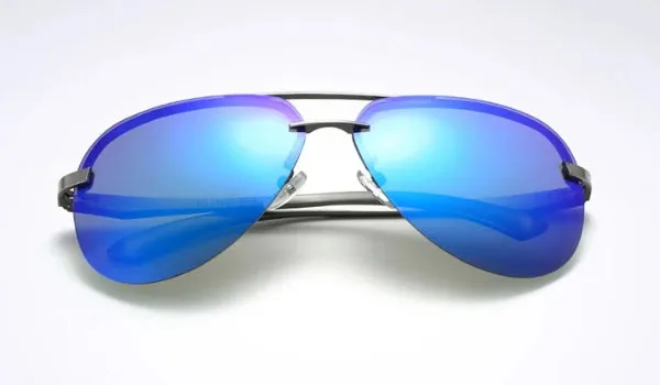 Rimless Blue Aviator Sunglasses for Men - Classy and Stylish Eyewear