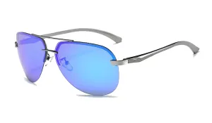 Rimless Blue Aviator Sunglasses for Men - Classy and Stylish Eyewear
