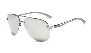Rimless Silver Aviator Sunglasses for Men - Classy  Stylish Eyewear